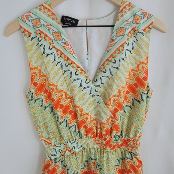 BEBE V-CUT MULTI-COLOR ROMPER SZ. 2 - Picture 4 of 16